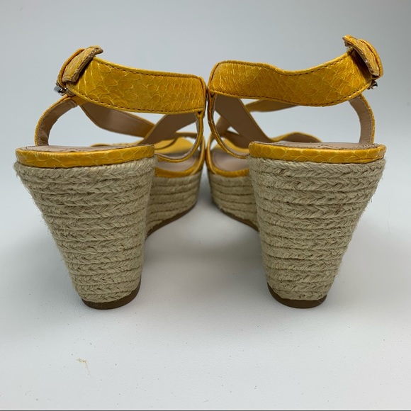 Via Spiga Espadrille Wedge Sandals Yellow Size 8.5 - Picture 9 of 12